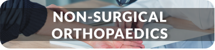 A patient shows the doctor where her arm hurts. Title reads: Non-Surgical Orthopaedics.